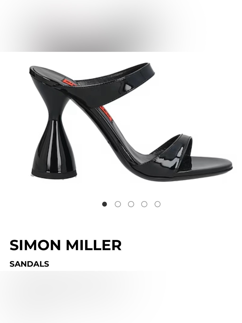 BRAND NEW $495 SIMON MILLER Black Verner Open Toe Sculpted Heel Sandal Size 40
